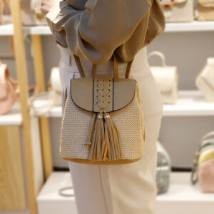 Taske flettet læder