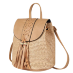 Taske flettet læder - Kaki