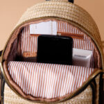 Taske I flettet læder